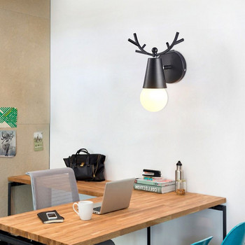 Nordic Deer Antler LED φωτιστικό τοίχου Μασίφ ξύλο πολύχρωμο E27 σιδερένιο φωτιστικό τοίχου Φωτιστικό σαλονιού διακόσμησης σπιτιού για κρεβατοκάμαρα bra