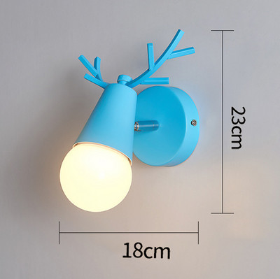 Nordic Deer Antler LED Fali lámpa Tömör fa színes E27 vas fali lámpa Lakberendezési szalon lámpatest Hálószoba éjjeliszekrényhez бра