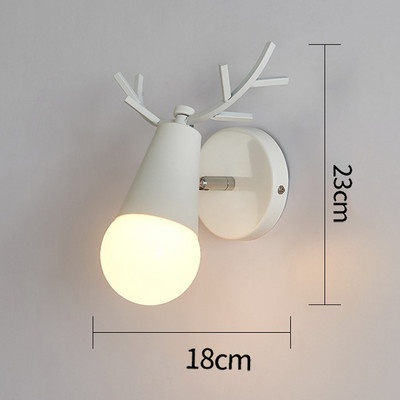 Nordic Deer Antler LED Fali lámpa Tömör fa színes E27 vas fali lámpa Lakberendezési szalon lámpatest Hálószoba éjjeliszekrényhez бра