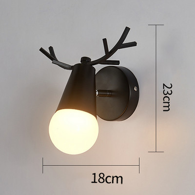 Nordic Deer Antler LED Fali lámpa Tömör fa színes E27 vas fali lámpa Lakberendezési szalon lámpatest Hálószoba éjjeliszekrényhez бра