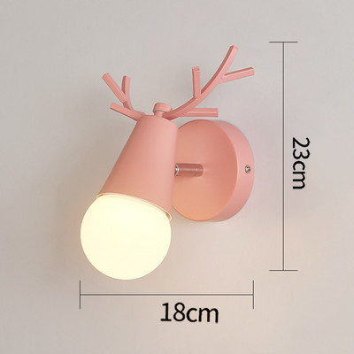 Nordic Deer Antler LED Fali lámpa Tömör fa színes E27 vas fali lámpa Lakberendezési szalon lámpatest Hálószoba éjjeliszekrényhez бра