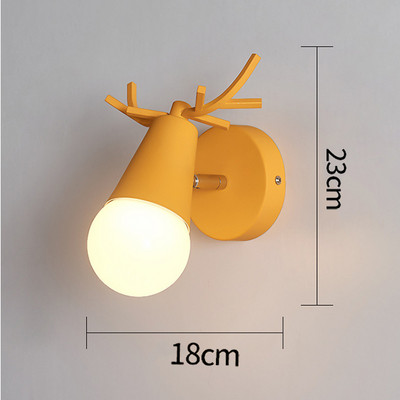 Nordic Deer Antler LED Fali lámpa Tömör fa színes E27 vas fali lámpa Lakberendezési szalon lámpatest Hálószoba éjjeliszekrényhez бра