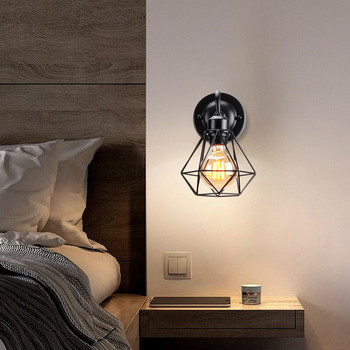 Индустриална винтидж LED стенна лампа Ретро лофт стенна лампа E27 Железен абажур Cage Sconce Модерно вътрешно нощно осветление Wandlamp