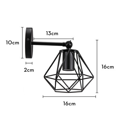 Ipari vintage LED fali lámpa Retro tetőtéri fali lámpa E27 vas lámpabúra kalitka modern beltéri éjjeli világítás pálcalámpa