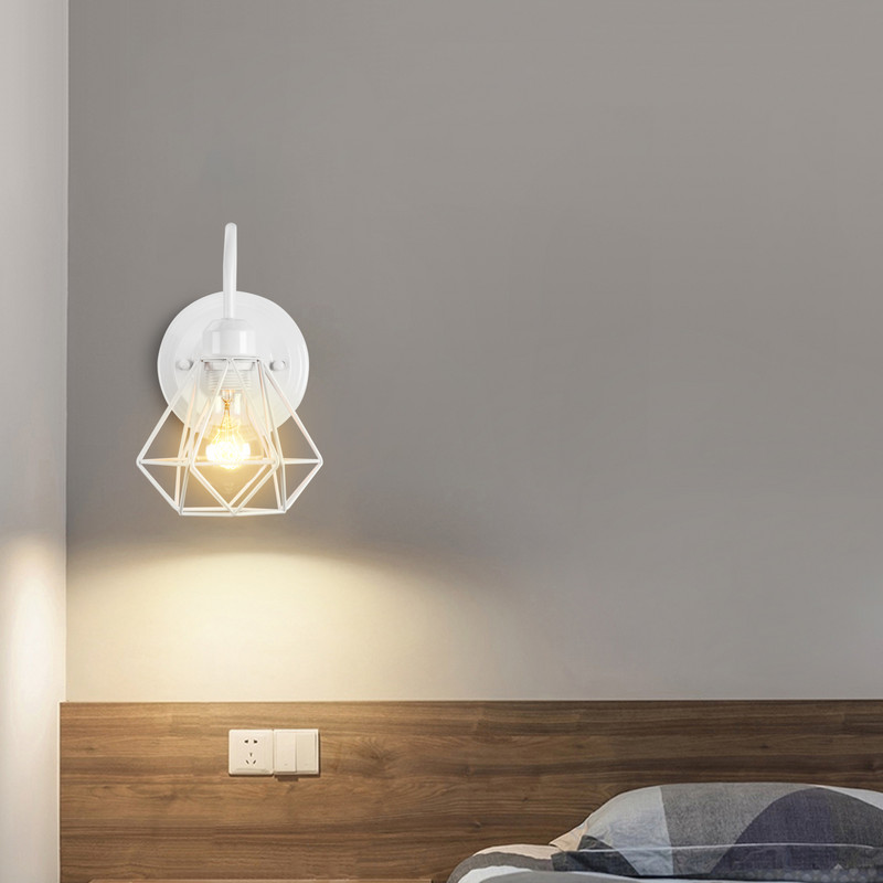 Ipari vintage LED fali lámpa Retro tetőtéri fali lámpa E27 vas lámpabúra kalitka modern beltéri éjjeli világítás pálcalámpa