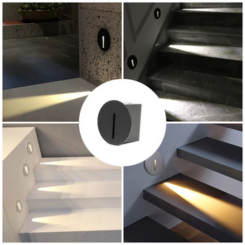 Φωτιστικό τοίχου σκάλας LED 3W χωνευτό φωτιστικό τοίχου AC85-265V Φωτιστικό διαδρόμου Εσωτερική σκάλα Φωτιστικό βήμα για διάδρομο Διάδρομος Απλίκα ποδιών