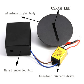 3W вградена LED стълбищна лампа AC85-265V Коридорна лампа Вътрешно стълбище Осветление за стъпала Антре Пътека Лампа за крака Аплик