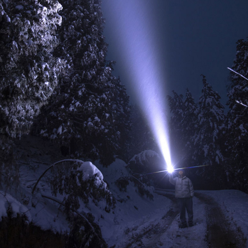 Didelio galingumo LED žibintuvėlis prožektorius, įmontuotas įkraunamas akumuliatorius, galingas žibintuvėlis, nešiojamas lauko apšvietimas