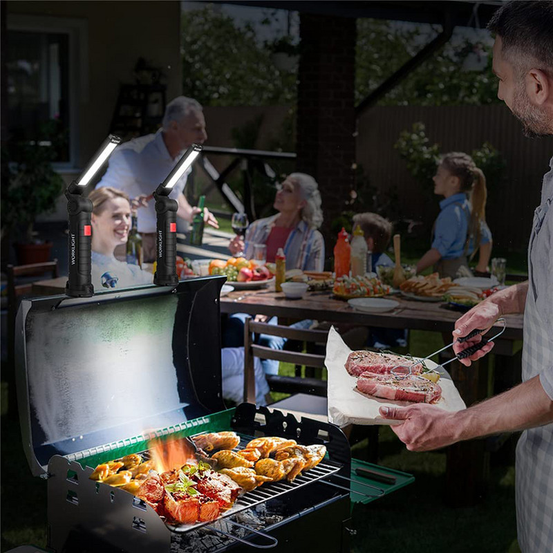 Nové 360° otočné COB LED svietidlo, pracovné svetlo, USB nabíjateľné, prenosné, na kempingové opravy auta, magnetické...