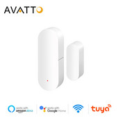 AVATTO Tuya Smart WiFi Zigbee durvju sensors, durvju atvēršanas/aizvēršanas detektori APP Wifi logu sensors darbojas ar Alexa Google sākumlapu