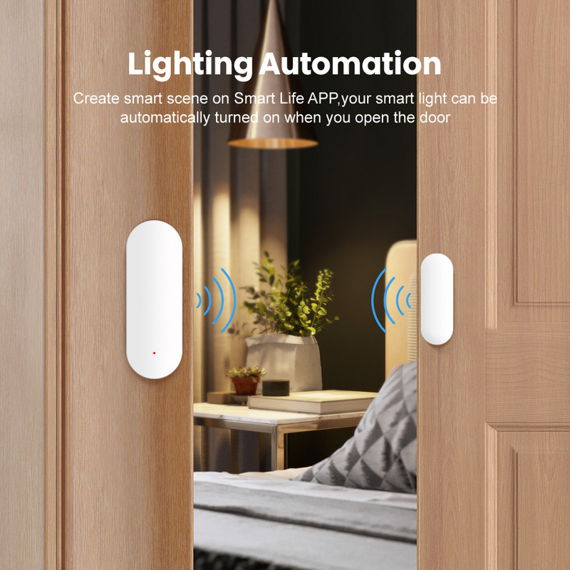 AVATTO Tuya Smart WiFi Zigbee Door Sensor, Door Open / Closed Detectors APP Αισθητήρας παραθύρου Wifi Εργασία με Alexa Google Home