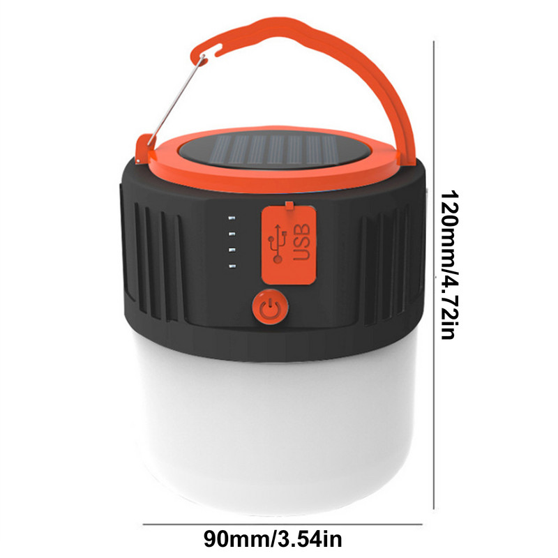 2 pachete de lumină solară de camping LED, reîncărcabilă prin USB, lampă pentru cort, impermeabilă, 5 moduri, lanternă în aer liber pentru drumeții camping