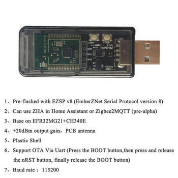 ZigBee 3.0 ZB-GW04 Silicon Labs Universal Gateway USB Dongle Mini EFR32MG21 Универсален USB хъб с отворен код