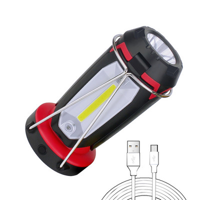 Multifunkčné nabíjateľné prenosné pracovné svetlo, vodotesné USB nabíjanie, reflektor s 6 režimami pre núdzové osvetlenie.