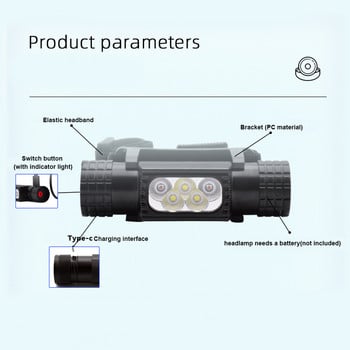 Προβολέας LED κεφαλής φακός κίνησης Φορητός αποσπώμενος Hands-free Προβολέας σακίδιο H05B-GCG2 Μπλε φως