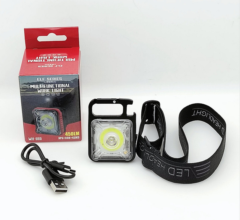 Lampă multifuncțională COB Cap Clip Lumină Mini lampă breloc Lampă de lucru de urgență Cort de camping Lanternă 12 moduri Magnet