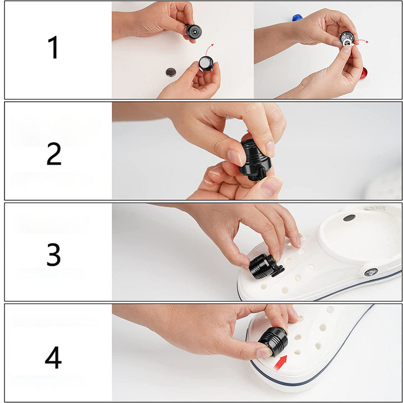 LED lemputė Croc batams IPX5 vandeniui atsparūs batai žibintai priekiniai žibintai, skirti suaugusiems vaikams dekoruoti Juokingi batai