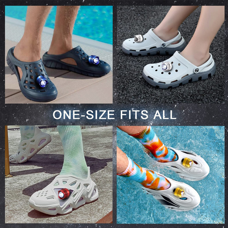LED lemputė Croc batams IPX5 vandeniui atsparūs batai žibintai priekiniai žibintai, skirti suaugusiems vaikams dekoruoti Juokingi batai