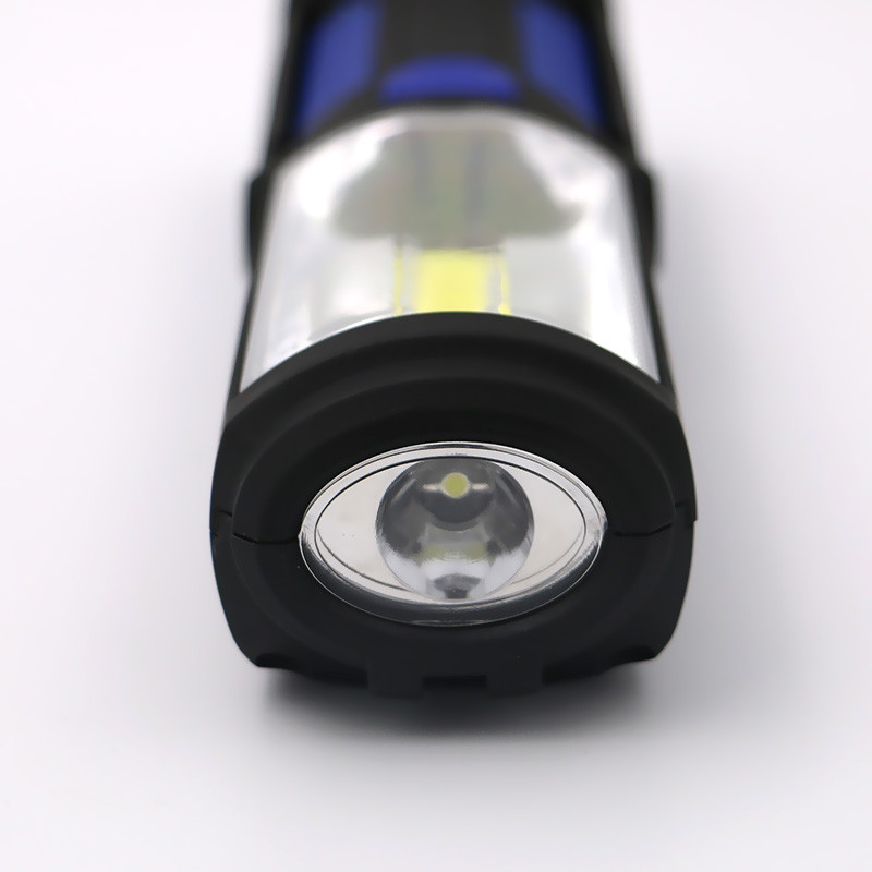 Lanternă portabilă, reîncărcabilă prin USB, COB, lanternă, lanternă, lanternă, lumină de lucru, lampă de camping cu cârlig magnetic pentru baterie încorporată