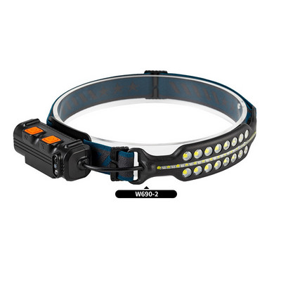 Faruri cu inducție XPG+COB, tip C, reîncărcabile, pentru exterior, faruri cu LED-uri strălucitoare, faruri pentru pescuit, faruri cu LED, livrare picătură