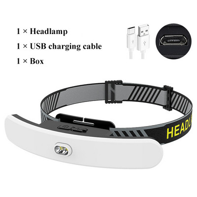 Jauns USB uzlādējams priekšējais lielais prožektors, daudzfunkcionāls priekšējais lukturis, kas piestiprināts pie galvas spēcīgas gaismas makšķerēšanas gaisma kempingiem