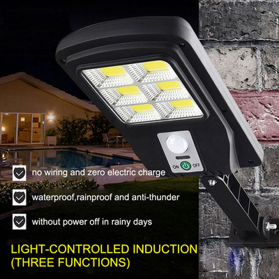 Nagy teljesítményű COB modern fali lámpa kültéri, udvari vízálló napelemes érzékelős lámpa, nincs vezetékes ház, indukciós + fényvezérlés