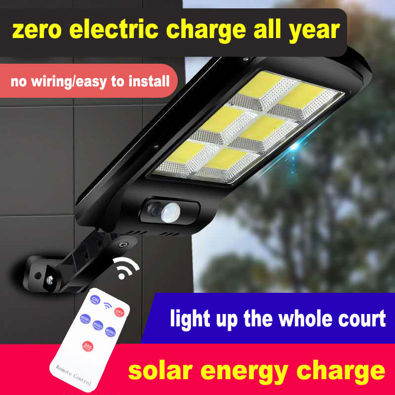 Nagy teljesítményű COB modern fali lámpa kültéri, udvari vízálló napelemes érzékelős lámpa, nincs vezetékes ház, indukciós + fényvezérlés