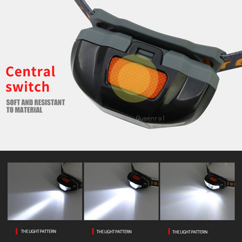 Φορητός μίνι προβολέας υψηλής ισχύος COB LED Φωτεινός φακός κεφαλής 3 Λειτουργιών Αδιάβροχος προβολέας για νυχτερινό ψάρεμα Υπαίθρια πεζοπορία