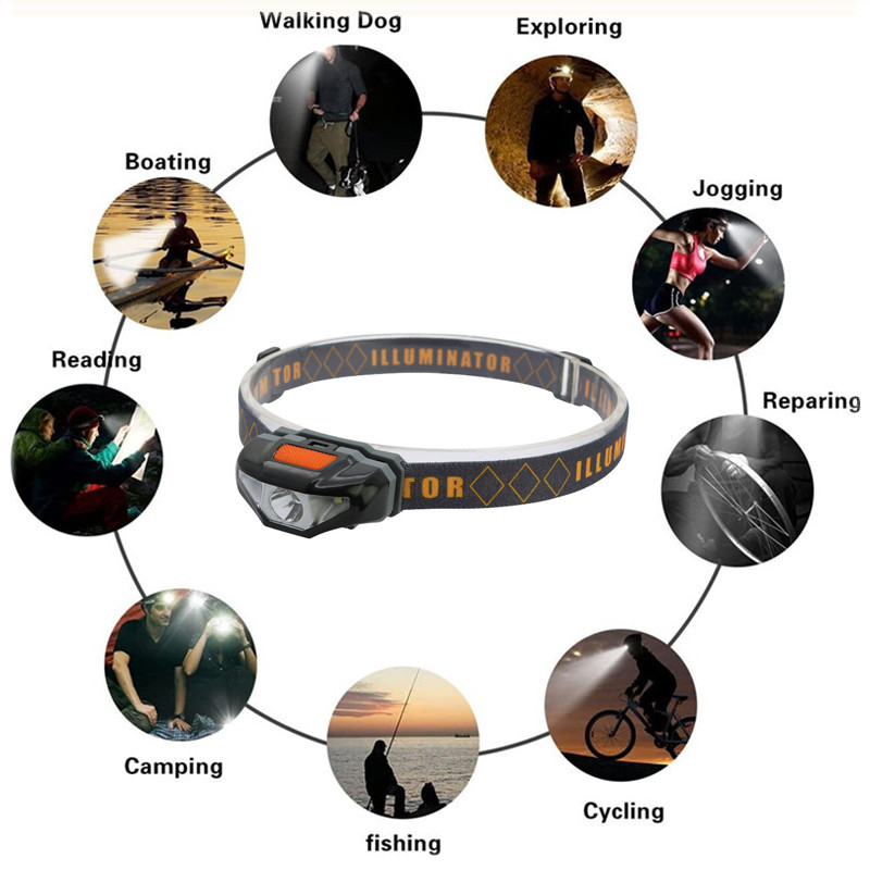 Pārnēsājams mini priekšējais lieljaudas COB LED spilgtas galvas zibspuldzes 3 režīmu ūdensnecaurlaidīgs priekšējais lukturis nakts makšķerēšanai āra pārgājieniem