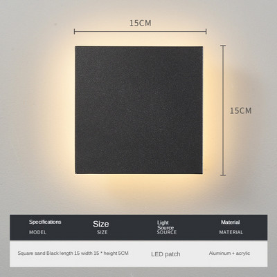 Aplică de perete cu LED-uri de exterior, impermeabilă, modernă, pentru balcon, aplice exterioară, scari, sufragerie, baie, coridor, iluminat exterior