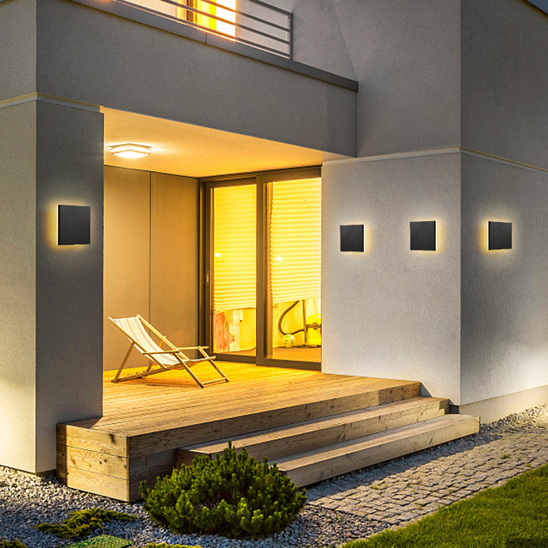 Aplică de perete cu LED-uri de exterior, impermeabilă, modernă, pentru balcon, aplice exterioară, scari, sufragerie, baie, coridor, iluminat exterior