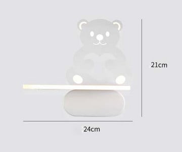 Jednoduchá kovaná biela LED nástenná lampa z kovu + PMMA medveď v tvare lietadla, detská spálňa, dekoračné svietidlá
