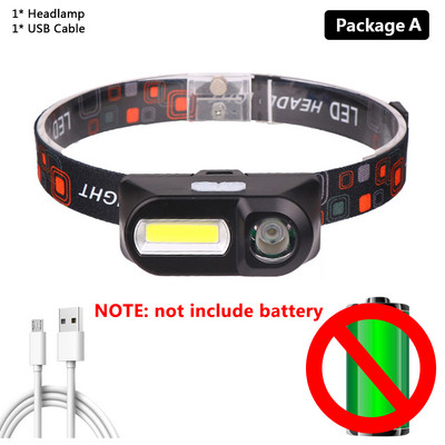 Legfényesebb LED XP-G Q5 1804 érzékelős fejlámpa Camping fejlámpa 1* 18650 újratölthető akkumulátoros COB izzók lítium-ion 10w