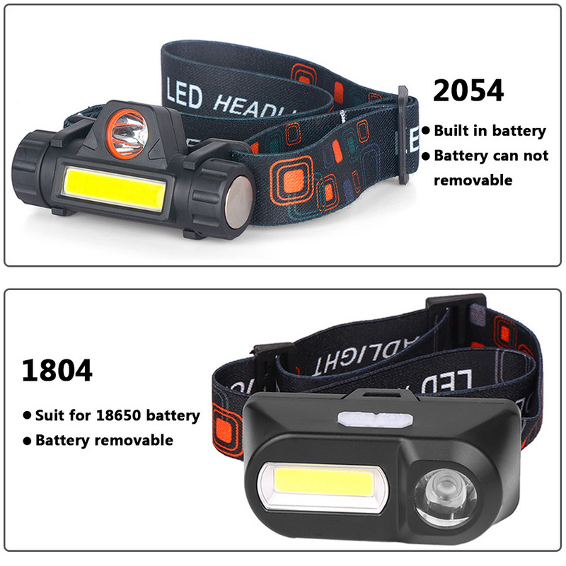 Legfényesebb LED XP-G Q5 1804 érzékelős fejlámpa Camping fejlámpa 1* 18650 újratölthető akkumulátoros COB izzók lítium-ion 10w