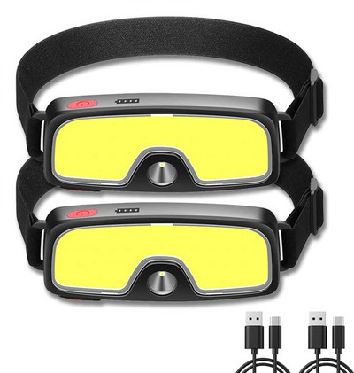 Új COB hordozható fényszórók kültéri LED fényszóró beépített akkumulátorral USB újratölthető fejlámpa kemping horgászmászás