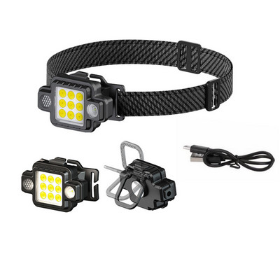 LED фенерче Работна светлина 1000 mah COB Магнитен фар USB зареждане Риболов Нощно бягане Многофункционална външна светлина