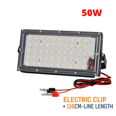 Projector LED 100W/50W Lampă de lucru portabilă DC 12V Lanternă Spot Lanternă în aer liber cu clemă Lumină albă 6500K