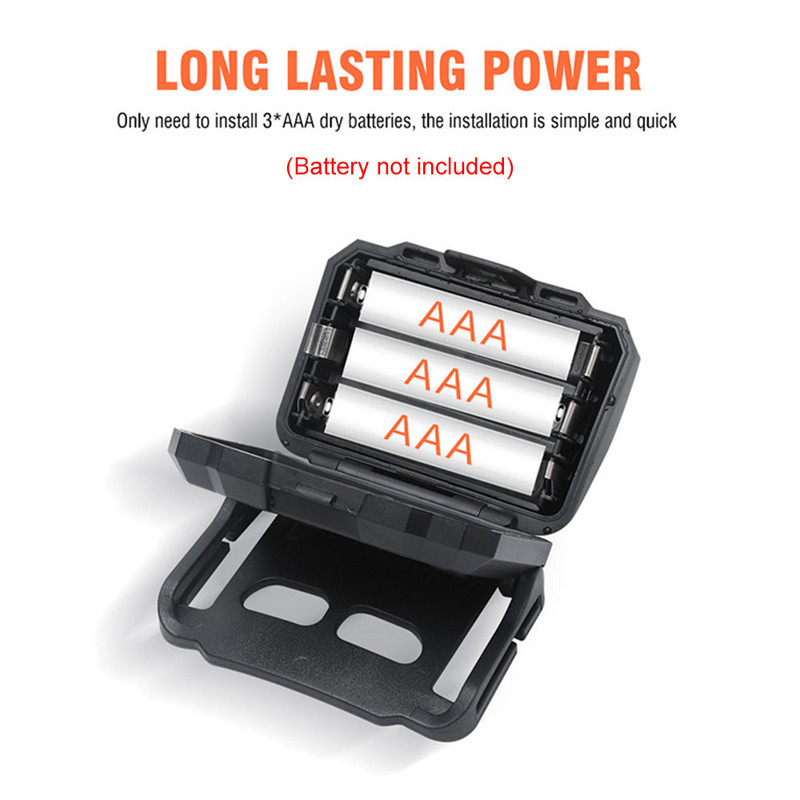 Nešiojamas mini priekinis žibintas žalia/raudona/balta dviguba priekinė lemputė 4 režimų LED žibintuvėlis lauko stovyklavimo priekinis žibintas Maitinamas AAA baterija