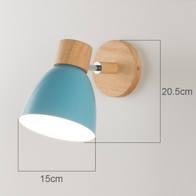 Lampă de perete nordică din lemn masiv pentru dormitor, modernă, minimalistă, macaron, lampă de perete cu LED, aplice pentru sufragerie, corpuri de iluminat pentru interior, decor