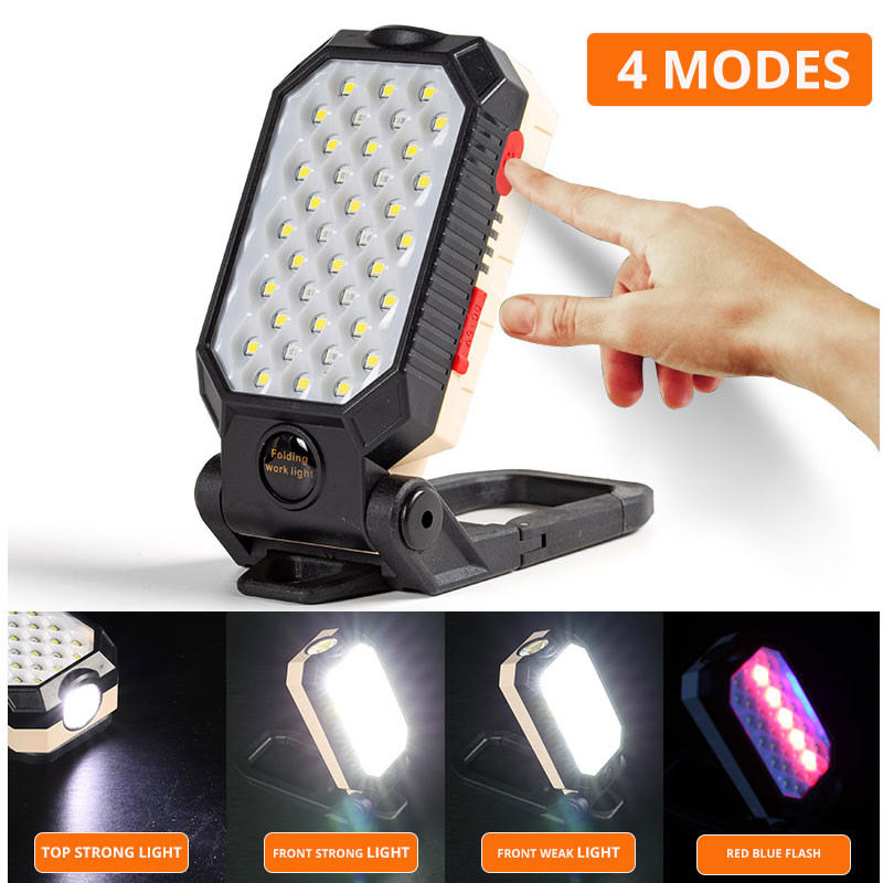 Prenosná lampa 8000LM LED pracovné svetlo s háčikom a magnetom na kempingové svietidlo COB USB nabíjateľná baterka 18650 vodotesná baterka