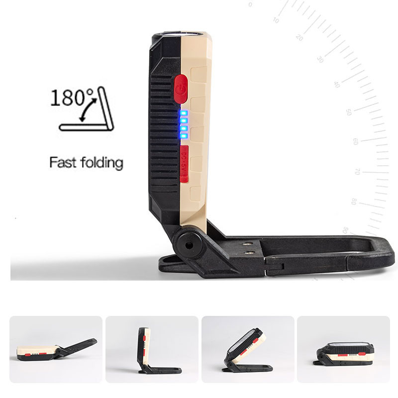 Prenosná lampa 8000LM LED pracovné svetlo s háčikom a magnetom na kempingové svietidlo COB USB nabíjateľná baterka 18650 vodotesná baterka