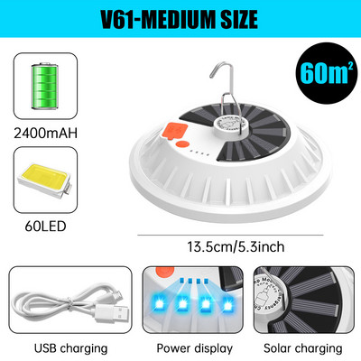 Matkalaterna kaasaskantav valgus päikeseenergia matkavalgusti telklaterna LED-avarii laetav päikeseenergiapank kaasaskantava valgustuse jaoks