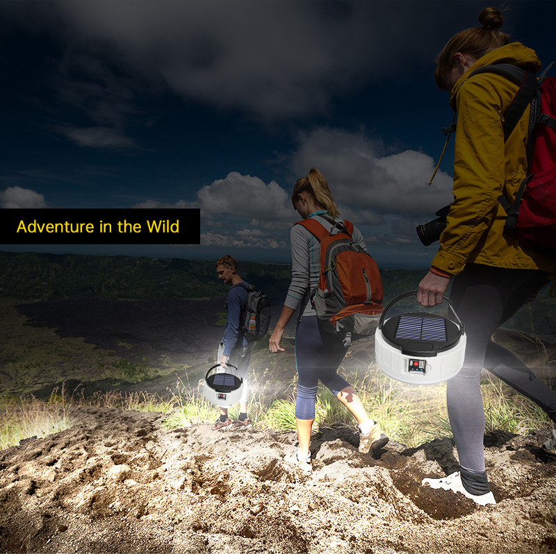 Matkalaterna kaasaskantav valgus päikeseenergia matkavalgusti telklaterna LED-avarii laetav päikeseenergiapank kaasaskantava valgustuse jaoks