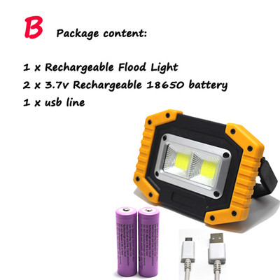 2019 Noi reflectoare reîncărcabile cu USB Lampă de proiecție cu LED Lumină Lampă de urgență în aer liber, impermeabilă, Proiectoare, Spoturi Floodl