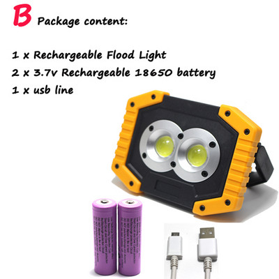 2019 Noi reflectoare reîncărcabile cu USB Lampă de proiecție cu LED Lumină Lampă de urgență în aer liber, impermeabilă, Proiectoare, Spoturi Floodl