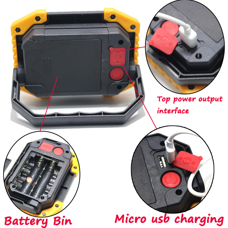 2019 Noi reflectoare reîncărcabile cu USB Lampă de proiecție cu LED Lumină Lampă de urgență în aer liber, impermeabilă, Proiectoare, Spoturi Floodl
