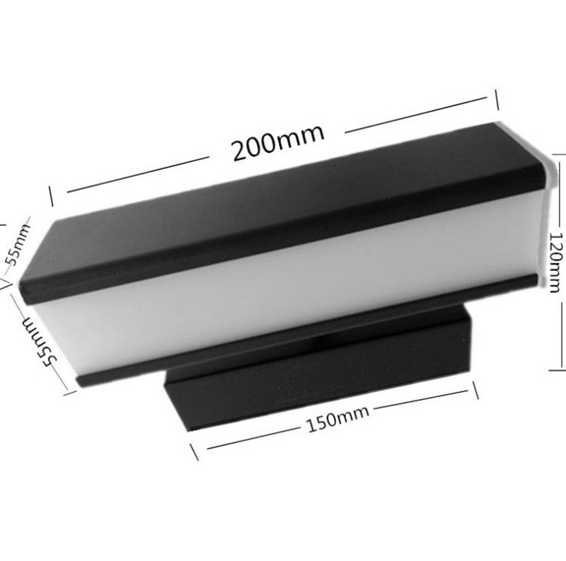 Lampă de noptieră cu LED 7W AC85-265V Lampă de perete creație modernă din acril, bar rotativ 360 de noapte, lampă de coridor alb negru