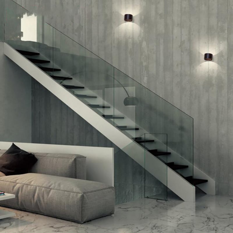 LED nástenné svietidlo, 7W, teplé svetlo 3000K, okrúhle nástenné svietidlo do obývačky, hliník