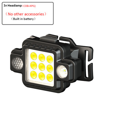 Daudzfunkcionāls COB priekšējais lukturis 5 modeļa mini pārnēsājams lukturītis ar iebūvētu akumulatoru LED priekšējais lukturis kempinga makšķerēšanas priekšējie lukturi.