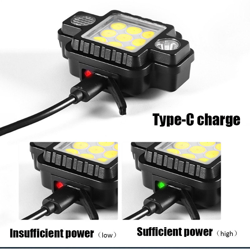 Daudzfunkcionāls COB priekšējais lukturis 5 modeļa mini pārnēsājams lukturītis ar iebūvētu akumulatoru LED priekšējais lukturis kempinga makšķerēšanas priekšējie lukturi.